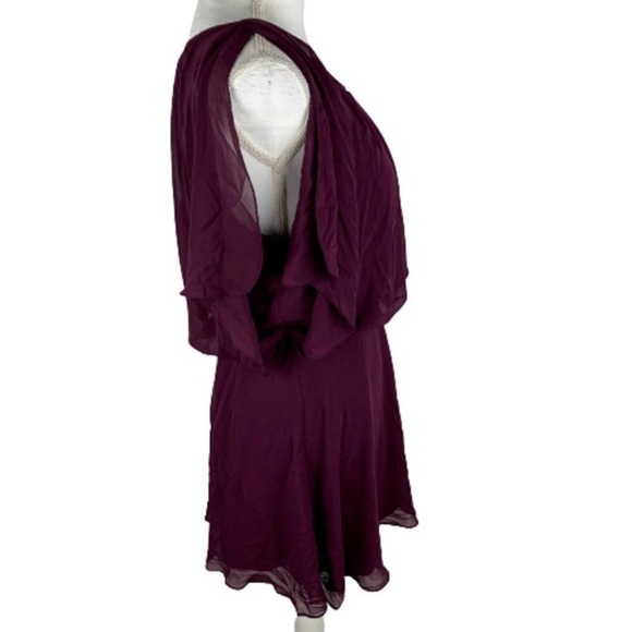 Forever21 Burgundy Empire Waist Flutter Mini Dress - Picture 11 of 12